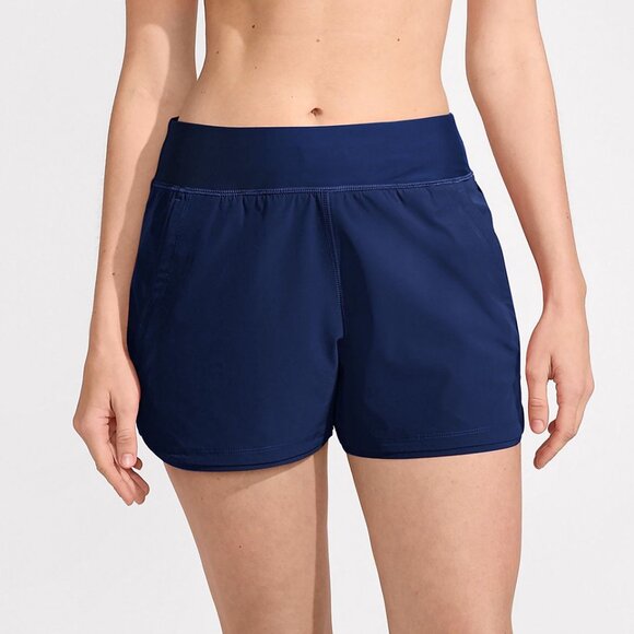 Land’s End 3” Swim Board Shorts (Sz 6) Navy Blue Comfort Waist Attached Brief - Picture 1 of 10